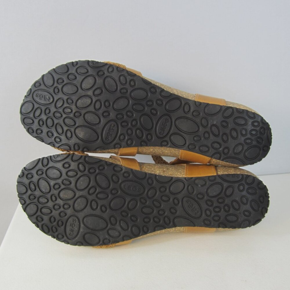 New Taos Womens 9 - 9.5 Beige Woven Leather Wedge Sandals Slide Comfort EU 40 - Picture 8 of 14